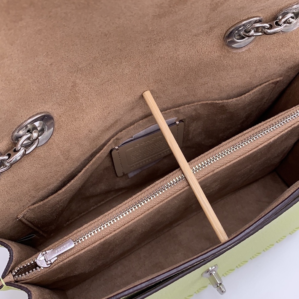 COACH NWT Lane Shoulder Bag With Whipstitch COLOR:
Silver/Pale Lime - Picture 15 of 16